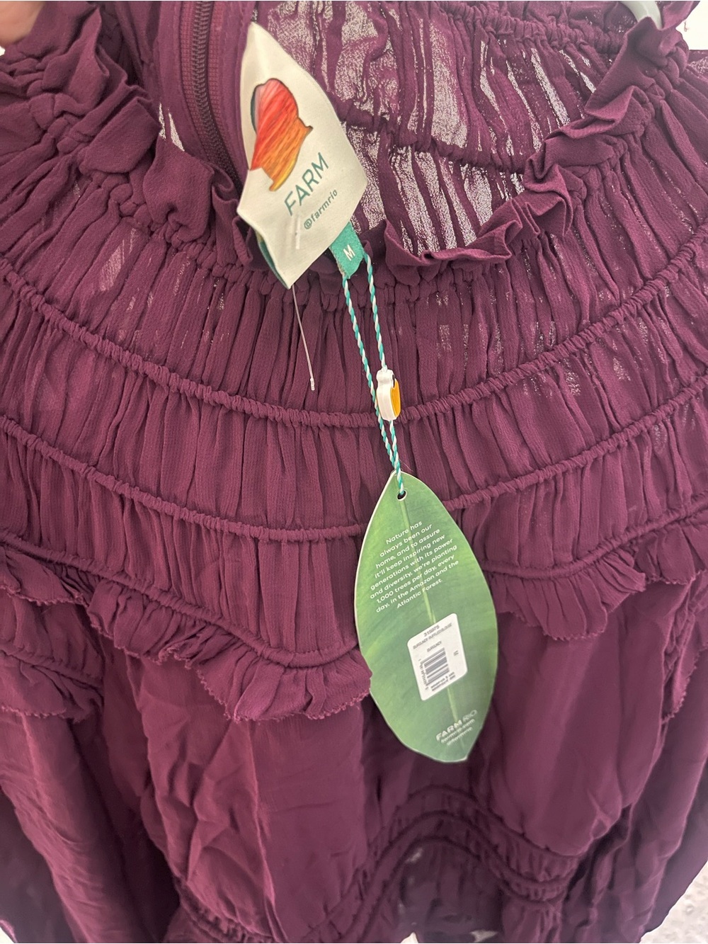 FARM Rio Sheer Ruffled High-Neck Blouse - Picture 6 of 6